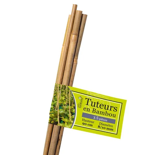 Conçu pour vos extérieurs：Tuteur coloris bois en bambou - 90 cm