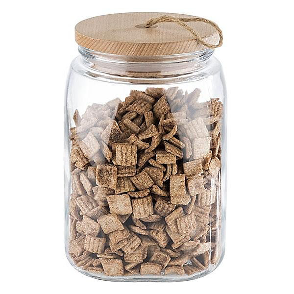 Bocal de conservation en verre avec couvercle en pin – 2, 5 Litres