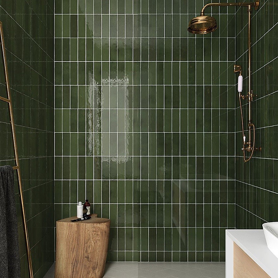 carrelage effet zellige 6 – 5 × 20 cm MAJESTIC GREEN