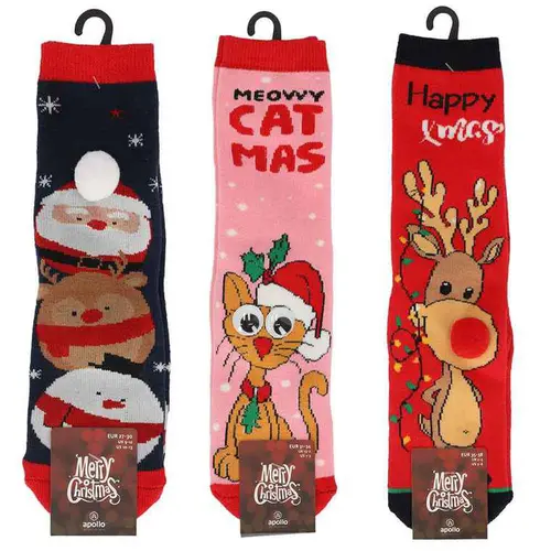 Fonctionnel au jardin：Chaussettes antidérapantes de Noël à motifs fantaisie colorés pour enfant