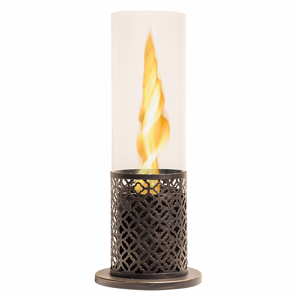 Cheminée Bioéthanol Tolosa Black Gold – Cheminée De Table, Diamètre 20Xhauteur 49,5 Cm, Pour Intérieur Et Extérieur.