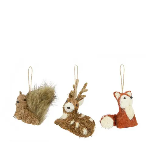 Essentiel extérieur:Animal de la forêt à suspendre - 11 x 8 x 12 cm