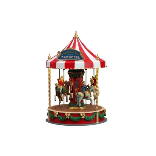 Facile jardin:Scène animée et sonore Carrousel de Noël LEMAX - 16 x 25,6 x 16 cm