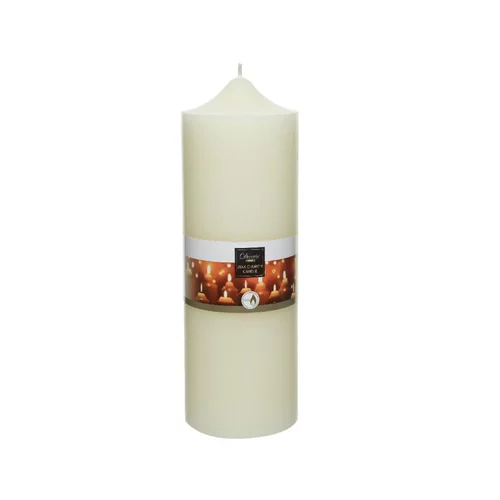 Pour aménager vos extérieurs:Bougie cierge coloris blanc en cire - 10 cm
