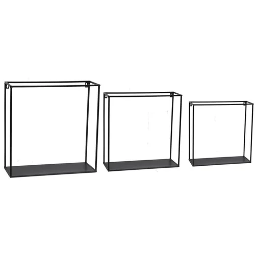 Jardin et idées:Étagère murale métallique noire moyen modèle - 40 x 15 x 40 cm