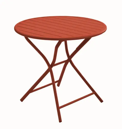Pour organiser vos extérieurs:Table Max terracota coloris marron en aluminium - Ø 80 x 74 cm