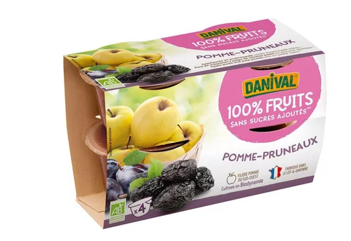 Déco pour le jardin：Purée de fruits pomme pruneau bio - 4 x 100g