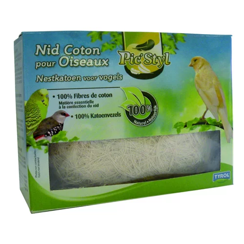 Le compagnon du jardin:Nid pour oiseaux en fibres de coton coloris blanc Tyrol – 50 g