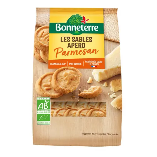Confort dehors:Biscuits sablés parmesan Bio Bonneterre - 100 g