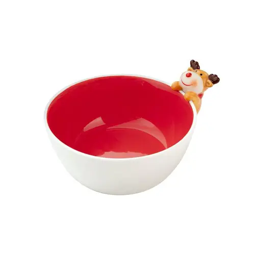 Choix extérieur:Bol en grès rouge Médard de Noblat collection Miam Cerf 3D - Ø 15,7 cm