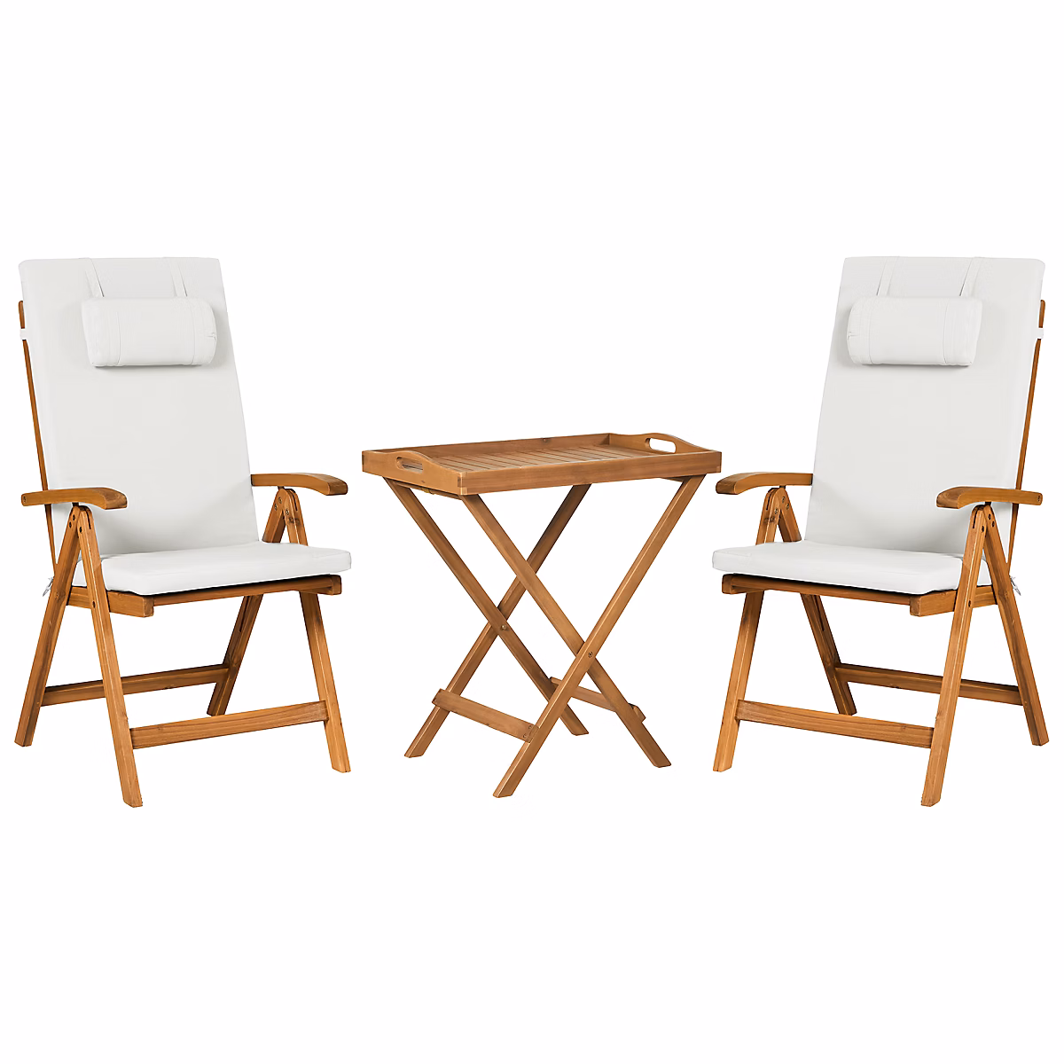 Salon et mobilier de jardin – Ensemble bistrot JAVA PREMIUIM Acacia Blanc cassé