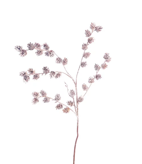 Idée utile：Cones et branches enneigées coloris blanc - 89 cm