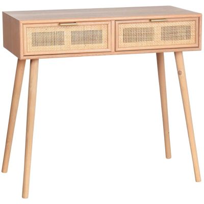 Console en MDF et rotin tressé Roro