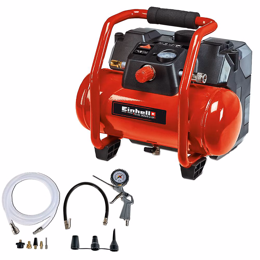 Einhell Compresseur sans fil TE | AC 36/6/8 Li OF Set – Solo (sans batterie ni chargeur)