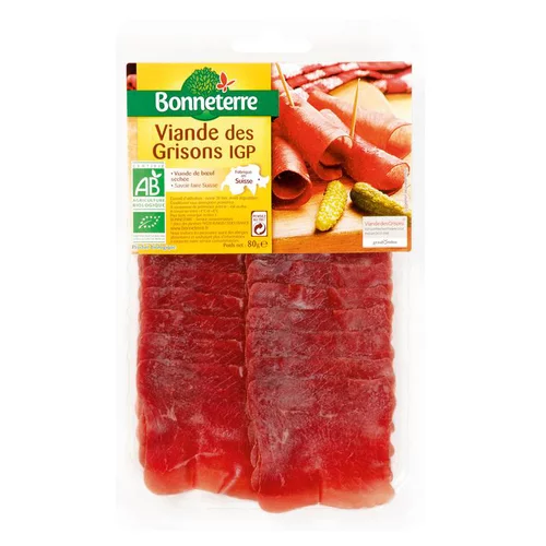 Jardin et maison：Viande des Grisons IGP Origine Suisse 80 g BONNETERRE