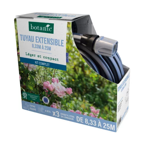 Choix utile：Tuyau extensible de 8,33 m à 25 m botanic® - Kit complet léger compact et équipé