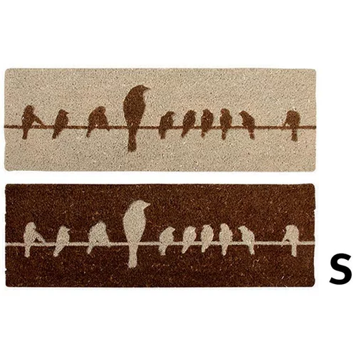 Univers extérieur：Tapis coco motif oiseaux sur câble marron 75x25 cm