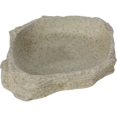 Simple pour le jardin:Bassin ou mangeoire pour terrarium coloris gris Reptile Planet Stone Age Serie Dish - Taille XS 11 x 2,5 x 0,90 cm