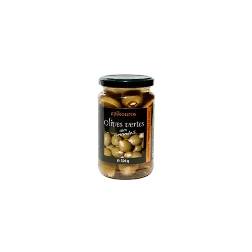 Pour la vie au jardin：Olives vertes aux amandes bio Epikouros - 320 g