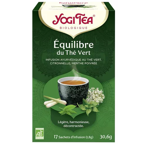 Un indispensable au jardin：Yogi Tea Équilibre du thé vert – La boîte de 17 sachets