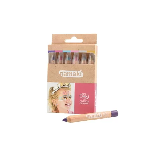 Pour faciliter la vie dehors:Kit de crayons de maquillage enfants mondes enchantés Namaki Cosmetics - 6 crayons