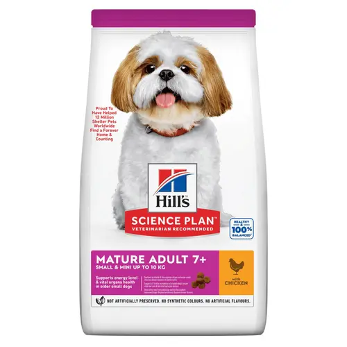 Jardin et plaisir：Croquette pour chien mature de petite taille au poulet Hill's - 6 kg