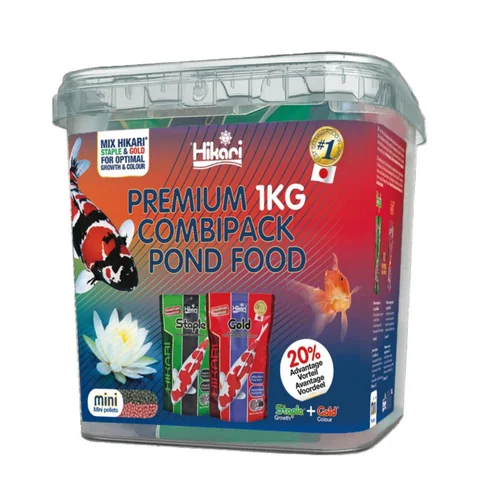 Pour tous les jardins:Granulés pour capes koïs - HIKARI Staple & Gold Mini Combi Pack - 1kg, 3.5-4mm