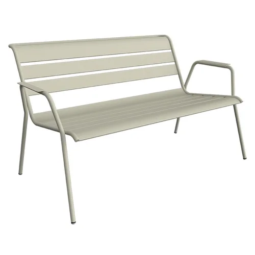 Choix extérieur:Banquette lounge Monceau coloris gris en acier Fermob - 132 x 82 cm