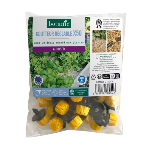 Idée pratique:50 goutteurs réglables tuyau Ø 4/6 mm et 13/16 mm botanic® - Arrosage goutte à goutte