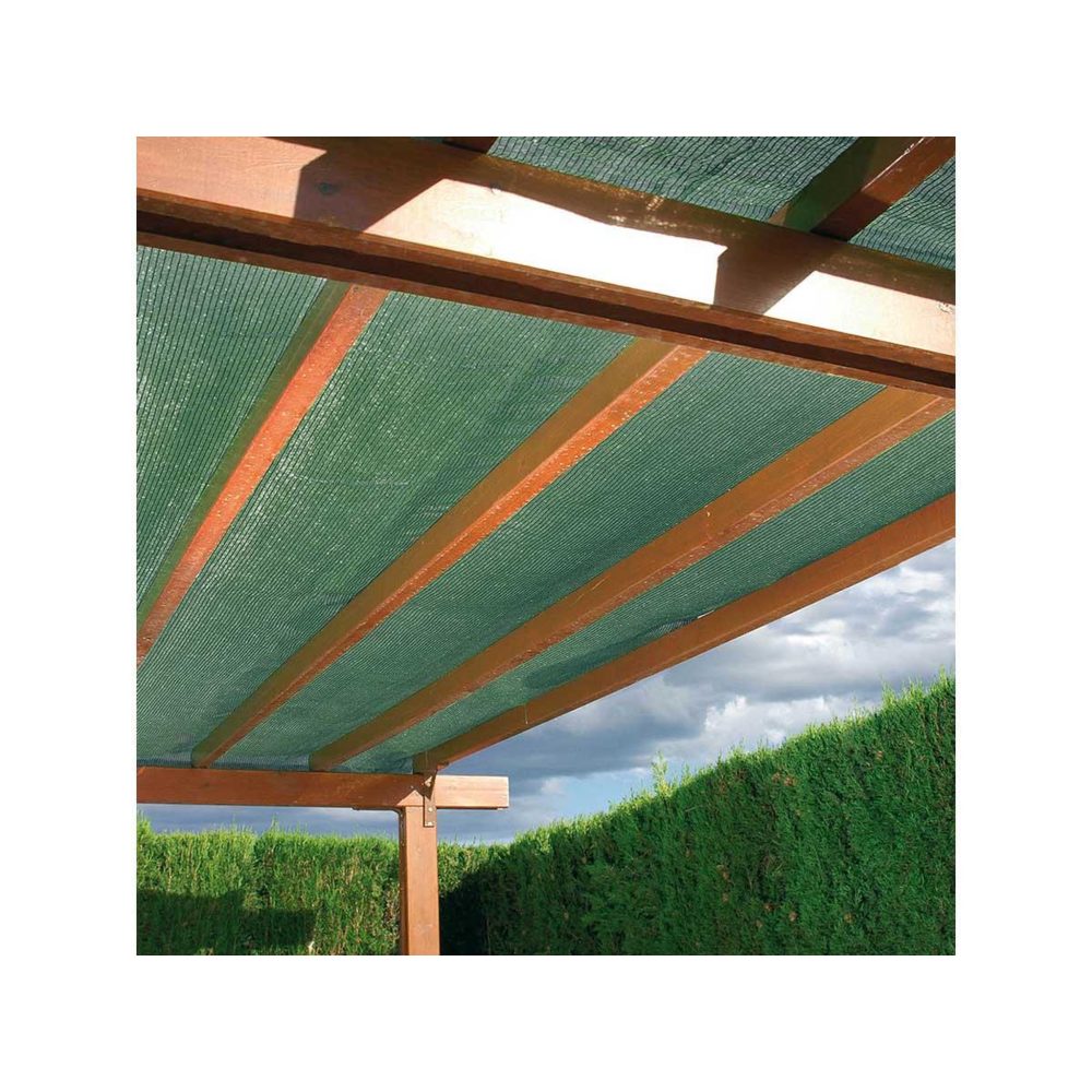 JARDIDECO Brise vue en toile tissée vert foncé 10 m x h.1,00 m - jardideco
