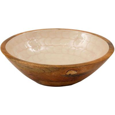 Bol en manguier et émail Nacre (25 cm)
