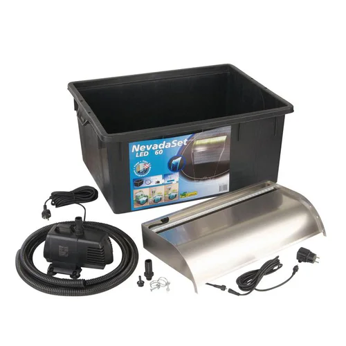 Plaisir dehors:Kit lame d'eau éclairée LED, UBBINK Nevada Set 60 - 13x60x33 cm, livraison incluse