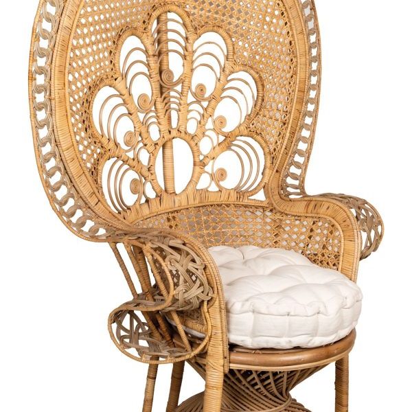 Fauteuil Emmanuelle en rotin teinté marron