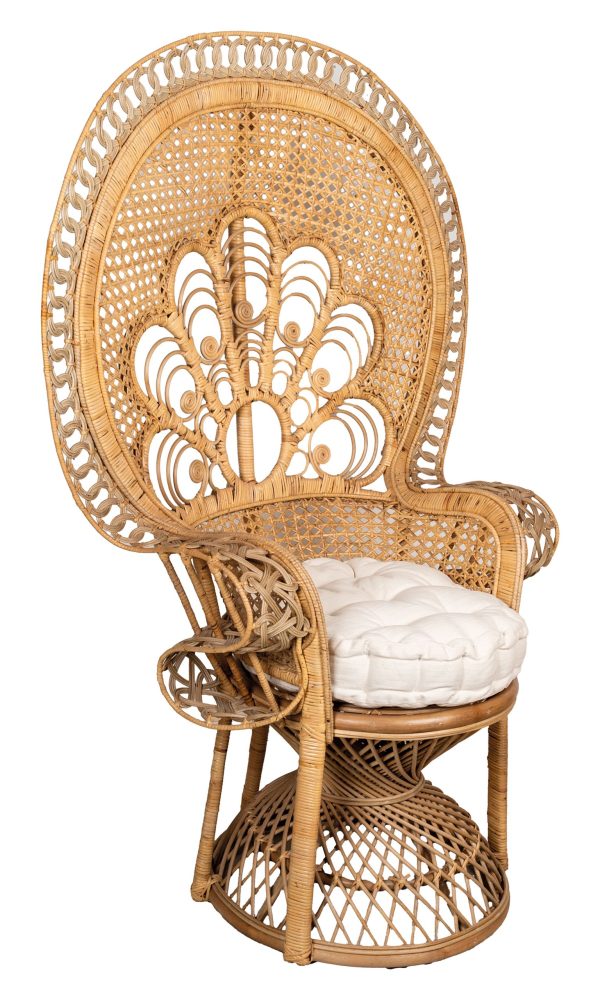 Fauteuil Emmanuelle en rotin teinté marron