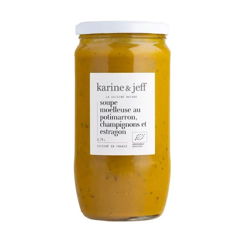 Extérieur fonctionnel:Soupe potimarron champignons et estragon Bio Karine & Jeff - pot de 780 ml