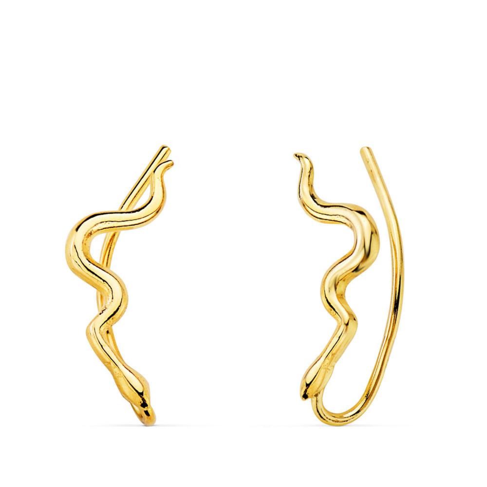 L'ATELIER D'AZUR Boucles d'Oreilles Or 18 Carats 750 Jaune - Contours Grimpeurs - Serpent