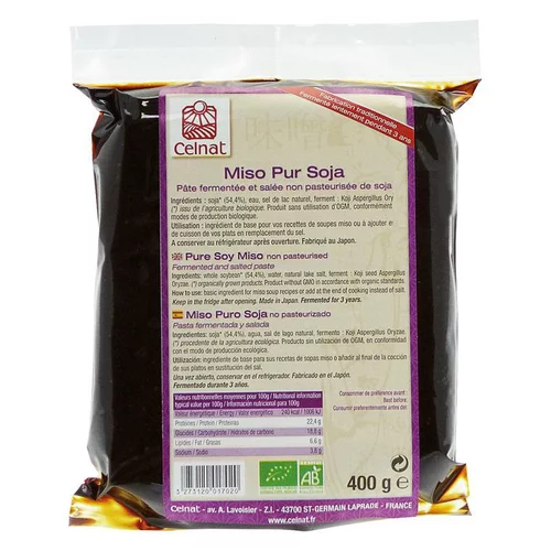 Jardin pour tous:Miso pur soja non pasteurisé bio en sachet de 400 g