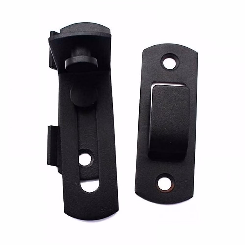 1 lot de grands loquets de porte à angle droit à 90 degrés – serrure incurvée pour portes et fenêtres coulissantes, noir