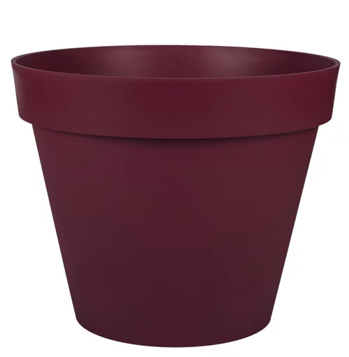 Jardin et équipement:Pot rond en plastique rouge Bourgogne Eda Toscane 43 L - Ø 48 x H 40 cm