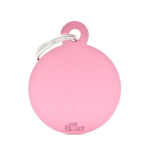 Tout pour le jardin:Médaille basic grand cercle pour chien en aluminium rose