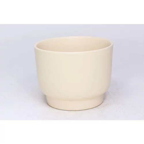 Le compagnon du jardin:Cache-pot en céramique beige Calm - Ø 6,5/7,3 x H 6 cm