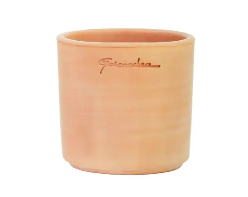 Le choix pour l’extérieur:Pot Petit Cylindre coloris rose en terre claire - Ø 10 cm x 10 cm x 0,550 L