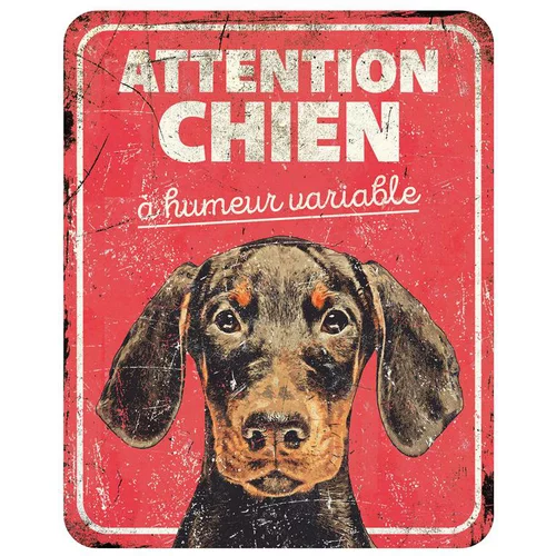 La solution pour votre jardin：Panneau d'avertissement dobermann coloris rouge en métal galvanisé D&D Home - 25 x 20 x 0,3 cm