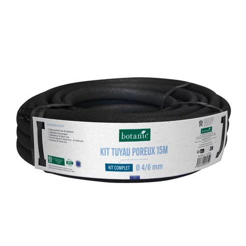 Jardin essentiel:Kit de tuyau poreux Ø 4/6 mm 15 mètres botanic® - Arrosage goutte à goutte