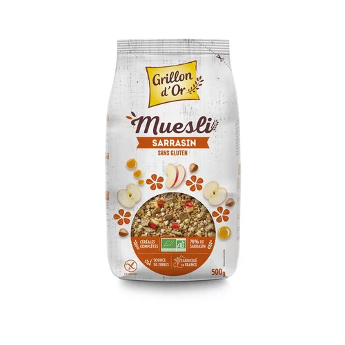 Tendance extérieur:Muesli sarrasin bio Grillon d'or - 500 g