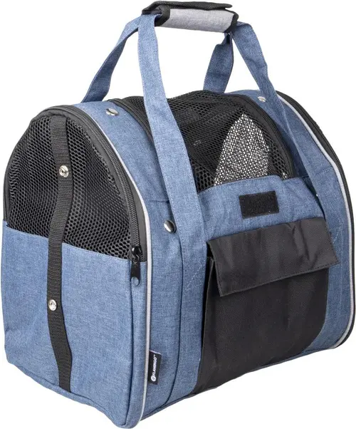 Utile jardin：Sac à dos de transport pour animal de compagnie coloris bleu Lene - 36 x 32 x 32 cm