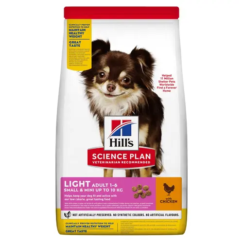 Bien utile au jardin：Croquette pour chien adulte de petite taille light au poulet Hill's - 6 kg