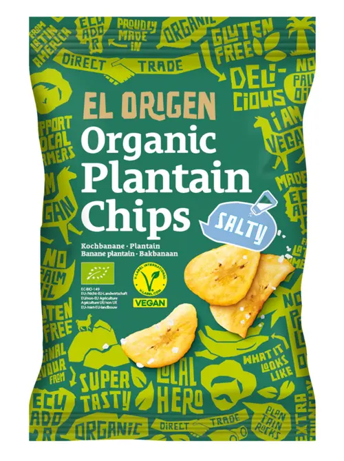 Une idée pour vos extérieurs：Chips banane plantain au sel bio El Origen - 80 g