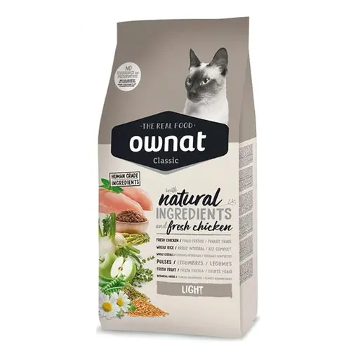 Idéal pour l’extérieur：Croquette pour chat adulte Classic Light Cat Ownat - 4 kg