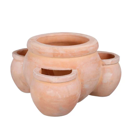 Malin au jardin:Pot à fraisier(s) Terra en terre cuite - 20 x Ø 38 cm
